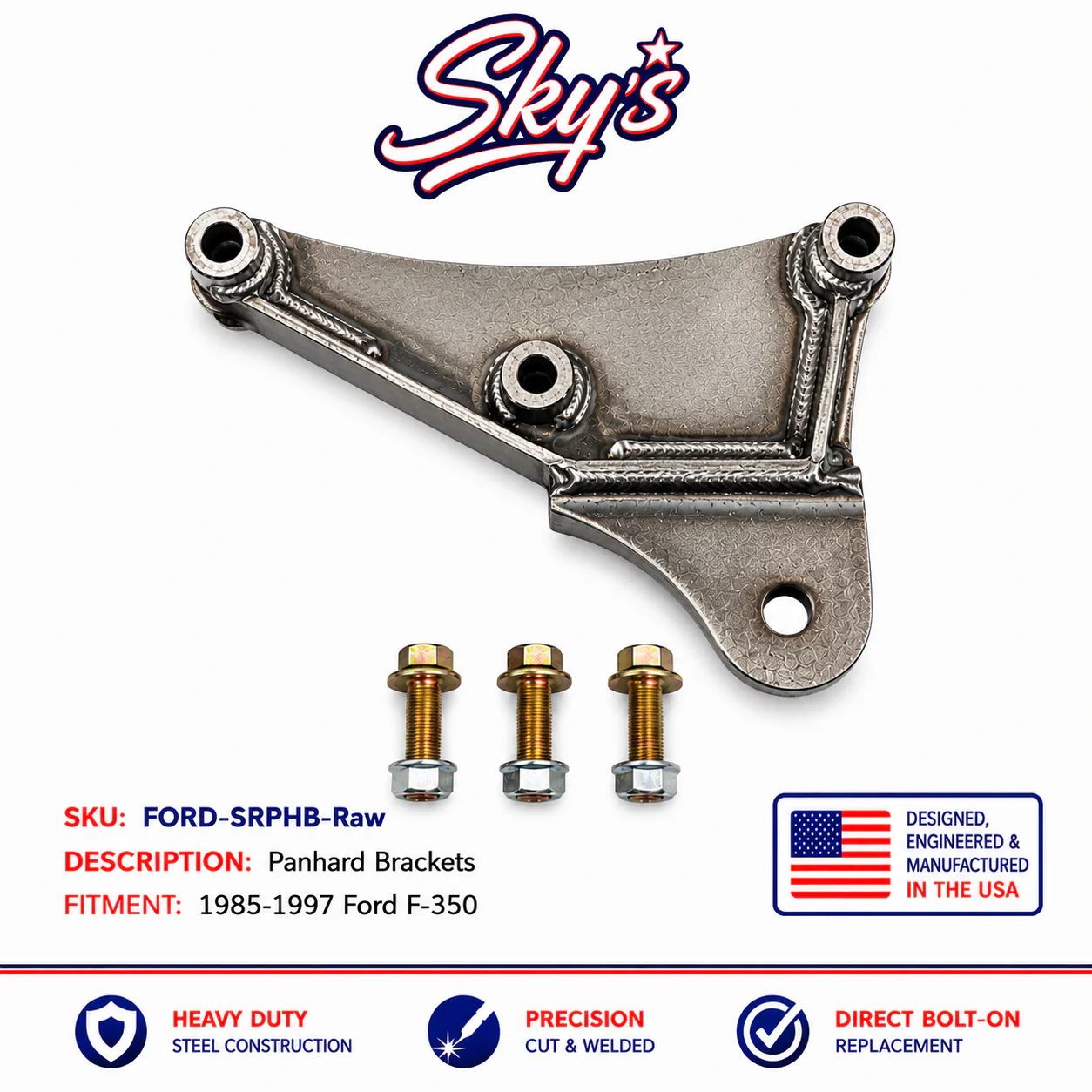 1985-1997 Ford F-350 4X4 Panhard (Trac) Bar Brackets