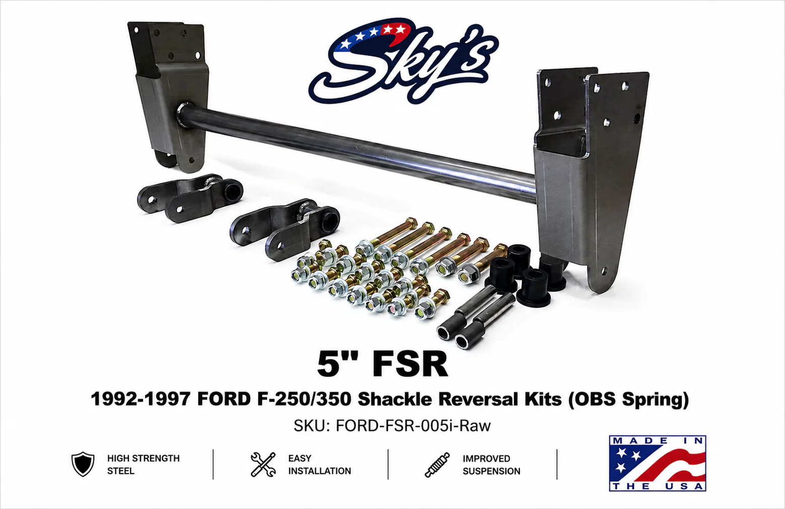 1992-1997 FORD F-250/350 Shackle Reversal Kits (OBS Spring) - Image 4
