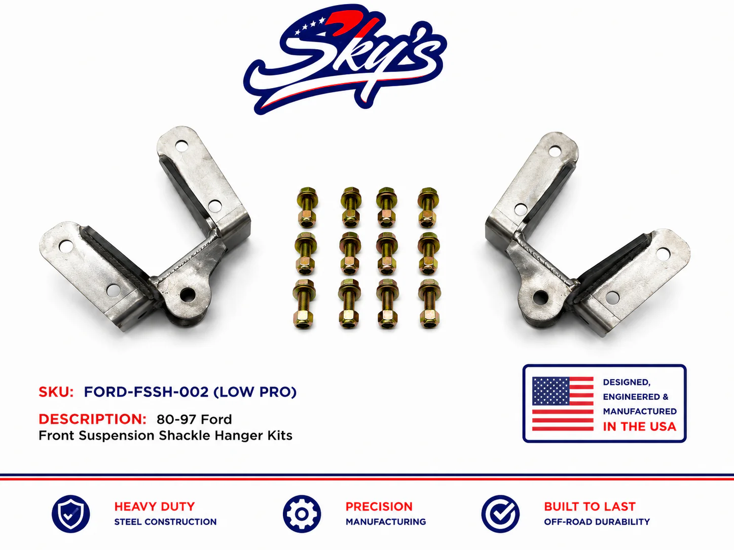 80-97 Ford Front Suspension Shackle Hanger Kits - Image 3